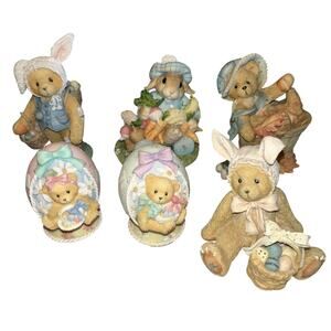 6 Easter Cherished Teddies Bessie Pat Peter Rabbit My Blushing Bunnies Basket